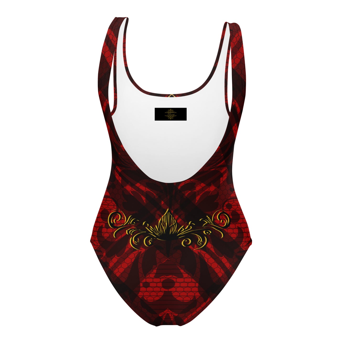 Ellerruj One-Piece Swimsuit Red Plaid