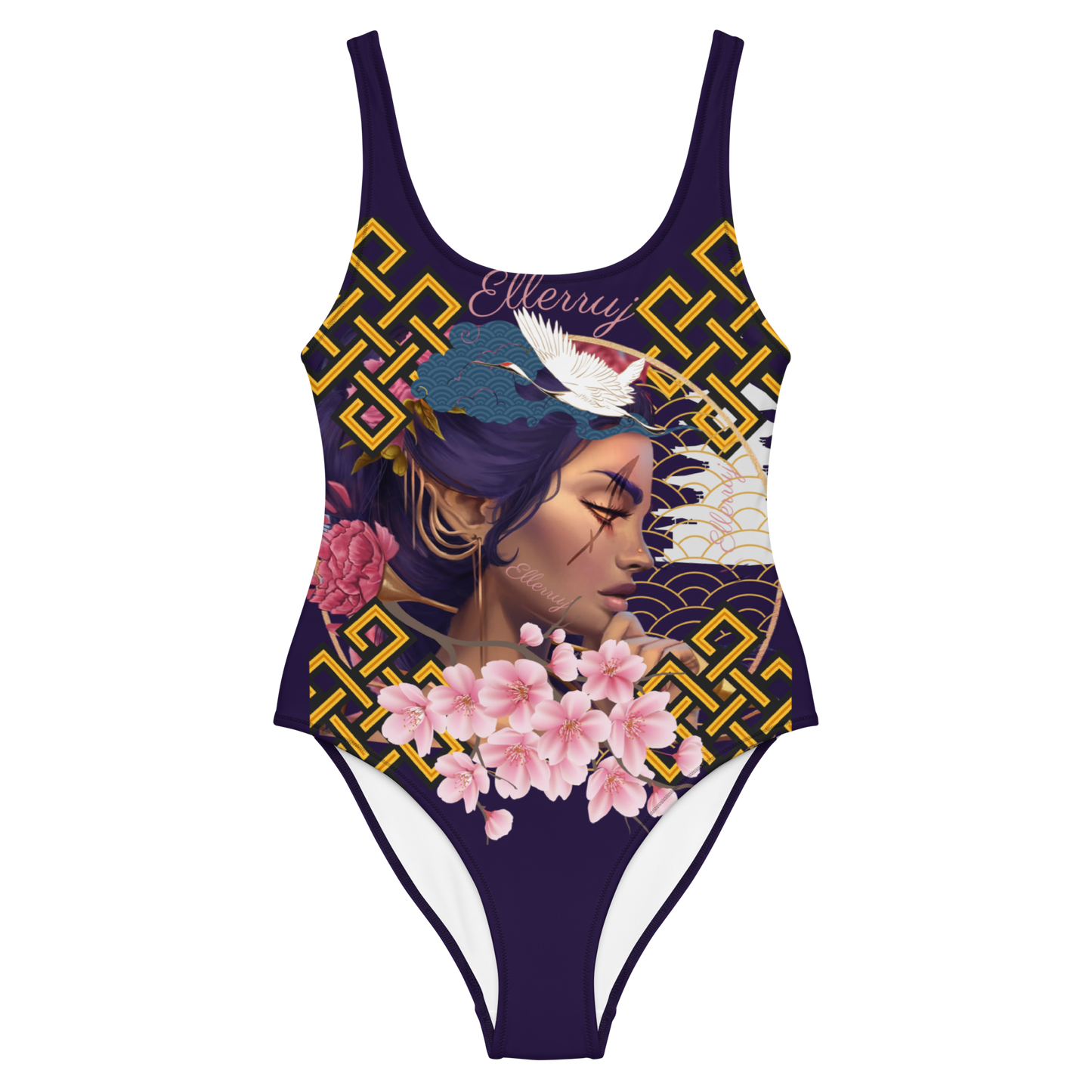 Ellerruj One-Piece Swimsuit Purple