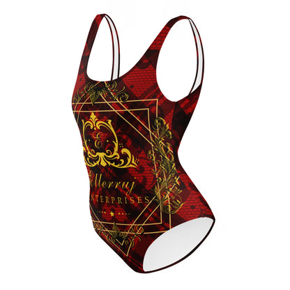 Ellerruj One-Piece Swimsuit Red Plaid