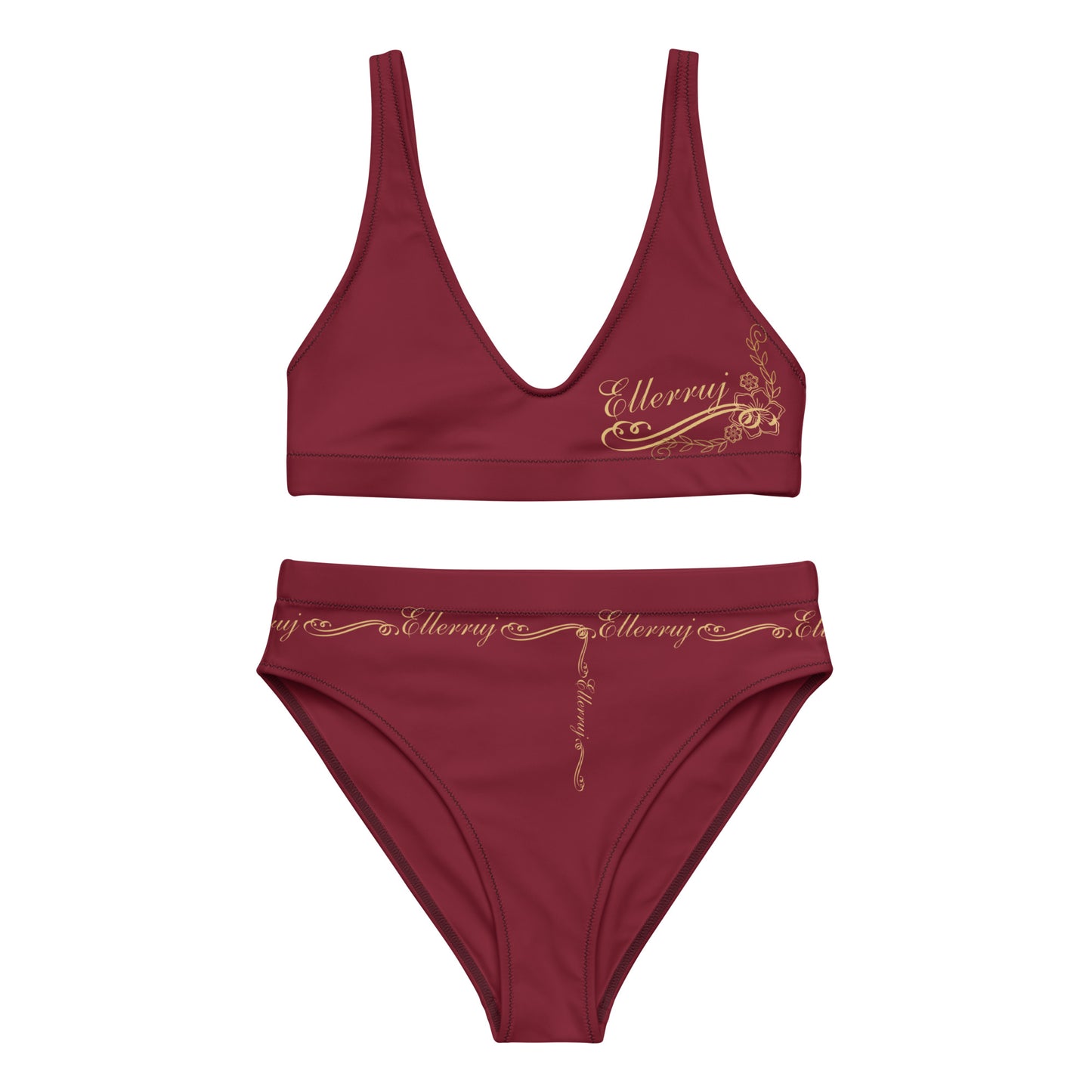 Ellerruj Bikini Set Dark Red