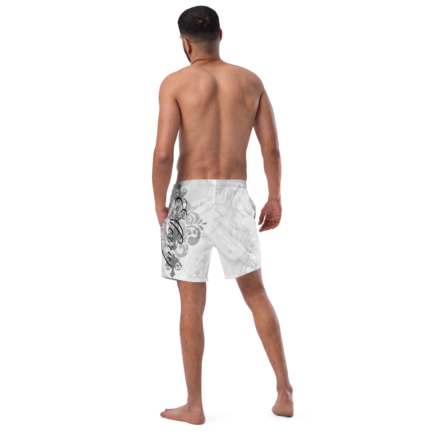 Ellerruj Swim Trunks White Side Print