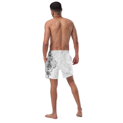 Ellerruj Swim Trunks White Side Print