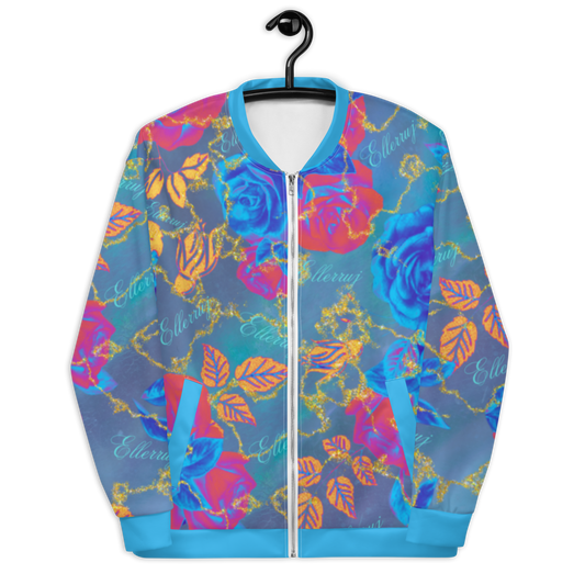 Ellerruj Floral Aqua Unisex Bomber Jacket